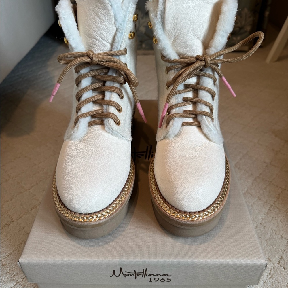 Women's Montelliana cream Boots sz 37.5